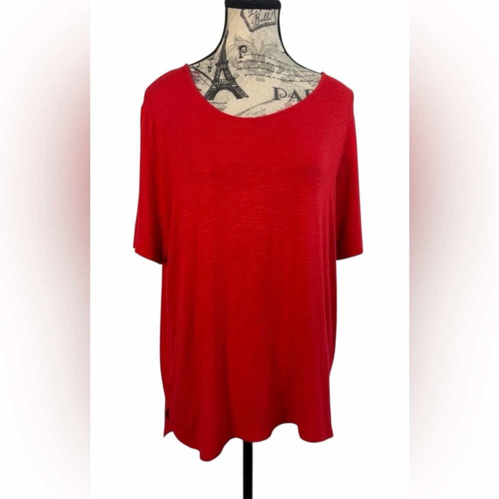 Chico’s Red Top —Relaxed Scoop Neck-Size 2 (Chico’s) US M